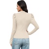 WIHOLL Long Sleeve Shirt for Women Puff Sleeve Knit Tops Casual 2026(Beige)