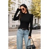 WIHOLL Long Sleeve Shirt for Women Puff Sleeve Knit Tops Casual 2026(Black)