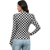 WIHOLL Long Sleeve Shirt for Women Puff Sleeve Knit Tops Casual 2026(Black and White Check)