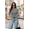 WIHOLL Long Sleeve Shirt for Women Puff Sleeve Knit Tops Casual 2026(Black and White Stripes)