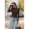 WIHOLL Long Sleeve Shirt for Women Puff Sleeve Knit Tops Casual 2026(Brown)
