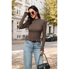 WIHOLL Long Sleeve Shirt for Women Puff Sleeve Knit Tops Casual 2026(Brown Polka Dots)