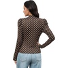 WIHOLL Long Sleeve Shirt for Women Puff Sleeve Knit Tops Casual 2026(Brown Polka Dots)