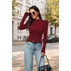 WIHOLL Long Sleeve Shirt for Women Puff Sleeve Knit Tops Casual 2026(Burgundy)