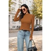 WIHOLL Long Sleeve Shirt for Women Puff Sleeve Knit Tops Casual 2026(Caramel)