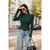 WIHOLL Long Sleeve Shirt for Women Puff Sleeve Knit Tops Casual 2026(Green)
