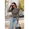 WIHOLL Long Sleeve Shirt for Women Puff Sleeve Knit Tops Casual 2026(Leopard Prin)