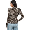 WIHOLL Long Sleeve Shirt for Women Puff Sleeve Knit Tops Casual 2026(Leopard Prin)
