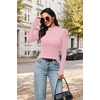 WIHOLL Long Sleeve Shirt for Women Puff Sleeve Knit Tops Casual 2026(Pink)