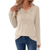 WIHOLL Long Sleeve Shirts for Women Boho Tops 2026 Fall Fashion Clothes(Apricot)