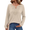 WIHOLL Long Sleeve Shirts for Women Boho Tops 2026 Fall Fashion Clothes(Apricot)