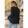 WIHOLL Long Sleeve Shirts for Women Boho Tops 2026 Fall Fashion Clothes(Black)