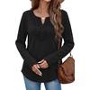 WIHOLL Long Sleeve Shirts for Women Boho Tops 2026 Fall Fashion Clothes(Black)