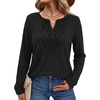 WIHOLL Long Sleeve Shirts for Women Boho Tops 2026 Fall Fashion Clothes(Black)