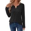 WIHOLL Long Sleeve Shirts for Women Boho Tops 2026 Fall Fashion Clothes(Black)