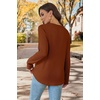 WIHOLL Long Sleeve Shirts for Women Boho Tops 2026 Fall Fashion Clothes(Caramel)