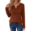 WIHOLL Long Sleeve Shirts for Women Boho Tops 2026 Fall Fashion Clothes(Caramel)
