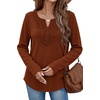 WIHOLL Long Sleeve Shirts for Women Boho Tops 2026 Fall Fashion Clothes(Caramel)
