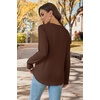 WIHOLL Long Sleeve Shirts for Women Boho Tops 2026 Fall Fashion Clothes(Coffee)