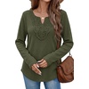 WIHOLL Long Sleeve Shirts for Women Boho Tops 2026 Fall Fashion Clothes(Green)