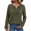 WIHOLL Long Sleeve Shirts for Women Boho Tops 2026 Fall Fashion Clothes(Green)