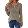 WIHOLL Long Sleeve Shirts for Women Boho Tops 2026 Fall Fashion Clothes(Khaki)