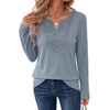 WIHOLL Long Sleeve Shirts for Women Boho Tops 2026 Fall Fashion Clothes(Light Blue)