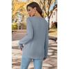 WIHOLL Long Sleeve Shirts for Women Boho Tops 2026 Fall Fashion Clothes(Light Blue)