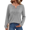 WIHOLL Long Sleeve Shirts for Women Boho Tops 2026 Fall Fashion Clothes(Light Gray)
