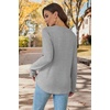 WIHOLL Long Sleeve Shirts for Women Boho Tops 2026 Fall Fashion Clothes(Light Gray)