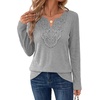 WIHOLL Long Sleeve Shirts for Women Boho Tops 2026 Fall Fashion Clothes(Light Gray)
