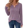 WIHOLL Long Sleeve Shirts for Women Boho Tops 2026 Fall Fashion Clothes(Purple)