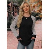 WIHOLL Long Sleeve Shirts for Women Lightweight Sweaters Fall Outfits 2026 Color Block Winter Clothing Dressy Casual Soft(Black White)