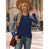 WIHOLL Long Sleeve Shirts for Women Lightweight Sweaters Fall Outfits 2026 Color Block Winter Clothing Dressy Casual Soft(Blue Apricot)