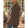 WIHOLL Long Sleeve Shirts for Women Lightweight Sweaters Fall Outfits 2026 Color Block Winter Clothing Dressy Casual Soft(Brown Apricot)