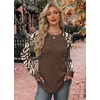 WIHOLL Long Sleeve Shirts for Women Lightweight Sweaters Fall Outfits 2026 Color Block Winter Clothing Dressy Casual Soft(Brown Apricot)