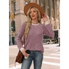 WIHOLL Long Sleeve Shirts for Women Lightweight Sweaters Fall Outfits 2026 Color Block Winter Clothing Dressy Casual Soft(Mauve)