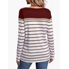 WIHOLL Long Sleeve Shirts for Women Stripe Tops Fall Fashion Outfits Red