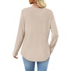 WIHOLL Long Sleeve Shirts for Women Waffle Knit Trendy Fall Fashion 2026 Dressy Casual Blouses Teacher Outfits(Apricot)