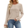 WIHOLL Long Sleeve Shirts for Women Waffle Knit Trendy Fall Fashion 2026 Dressy Casual Blouses Teacher Outfits(Apricot)