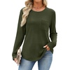 WIHOLL Long Sleeve Shirts for Women Waffle Knit Trendy Fall Fashion 2026 Dressy Casual Blouses Teacher Outfits(Army Green)