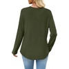 WIHOLL Long Sleeve Shirts for Women Waffle Knit Trendy Fall Fashion 2026 Dressy Casual Blouses Teacher Outfits(Army Green)