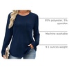 WIHOLL Long Sleeve Shirts for Women Waffle Knit Trendy Fall Fashion 2026 Dressy Casual Blouses Teacher Outfits(Blue)