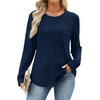 WIHOLL Long Sleeve Shirts for Women Waffle Knit Trendy Fall Fashion 2026 Dressy Casual Blouses Teacher Outfits(Blue)