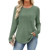WIHOLL Long Sleeve Shirts for Women Waffle Knit Trendy Fall Fashion 2026 Dressy Casual Blouses Teacher Outfits(Green)