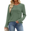 WIHOLL Long Sleeve Shirts for Women Waffle Knit Trendy Fall Fashion 2026 Dressy Casual Blouses Teacher Outfits(Green)