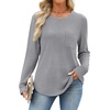 WIHOLL Long Sleeve Shirts for Women Waffle Knit Trendy Fall Fashion 2026 Dressy Casual Blouses Teacher Outfits(Grey)