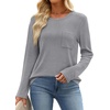 WIHOLL Long Sleeve Shirts for Women Waffle Knit Trendy Fall Fashion 2026 Dressy Casual Blouses Teacher Outfits(Grey)