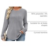 WIHOLL Long Sleeve Shirts for Women Waffle Knit Trendy Fall Fashion 2026 Dressy Casual Blouses Teacher Outfits(Grey)