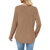 WIHOLL Long Sleeve Shirts for Women Waffle Knit Trendy Fall Fashion 2026 Dressy Casual Blouses Teacher Outfits(Khaki)